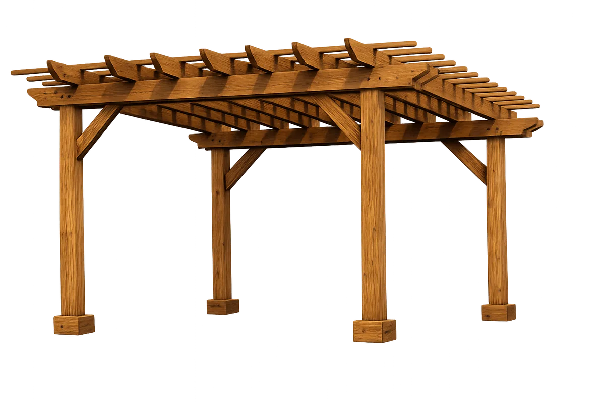 Fa tartószerkezetű kerti pergola